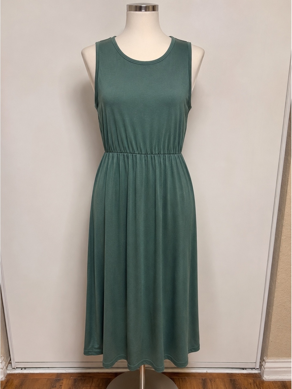 Nemidor Womens Plus Size 20 Green Sleeveless Maxi Dress Empire Waist Stretch